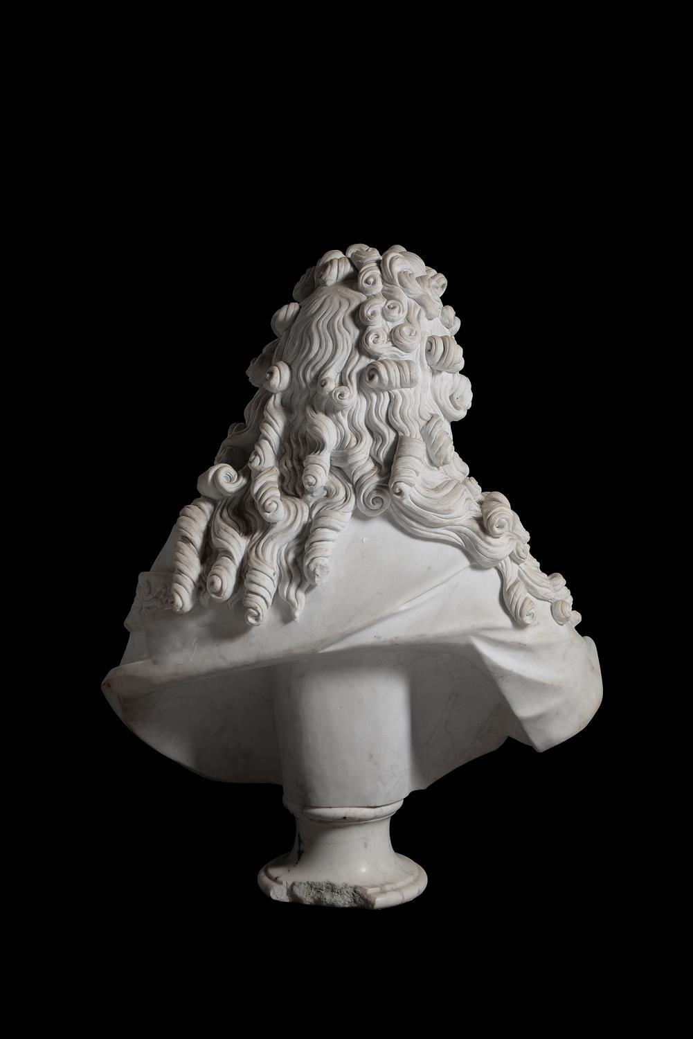 A sculpted white marble bust of Edouard Colbert, after Martin Desjardins (Franco-Dutch, 1637-1694) - Image 3 of 3