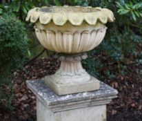 An English stoneware or buff terracotta jardiniere in the style of examples by John Marriott Blashfi