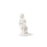 A Victorian sculpted white marble model of a young girl