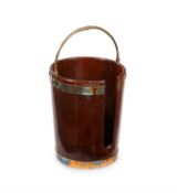 A George III mahogany and brass bound plate bucket