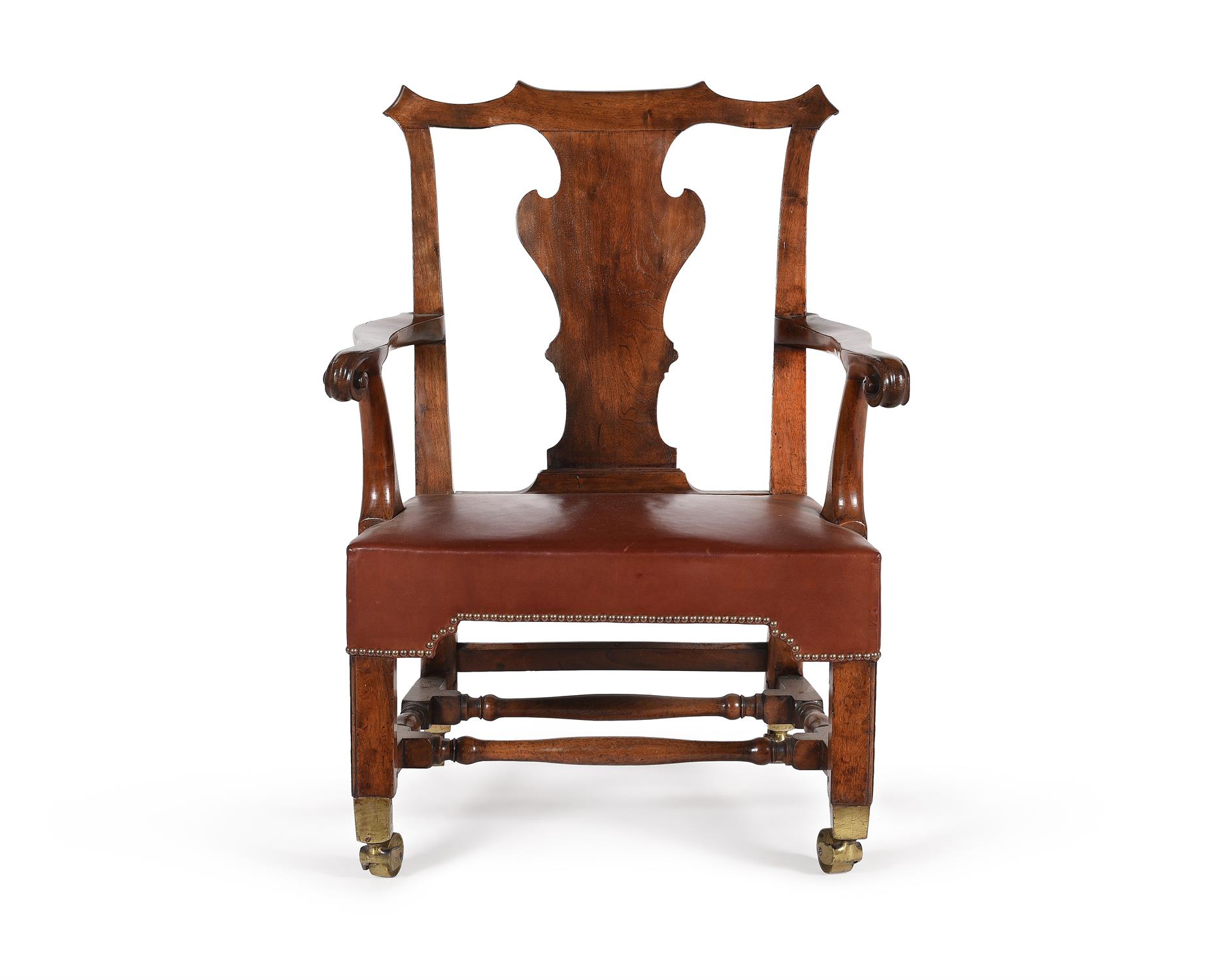 A George II 'red walnut' open armchair, circa 1765 - Image 2 of 3