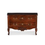 A Provincial Louis XV walnut serpentine commode