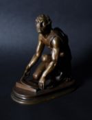 A French patinated bronze model of the Arrotino, by Ron Liod Sauvage, late 19th/early 20th century