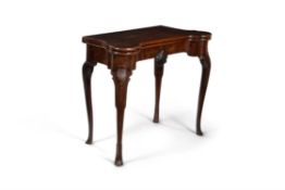 An Irish George II mahogany folding card table