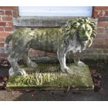 An English sculpted limestone model of a lion