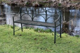 A Regency wrought iron garden bench