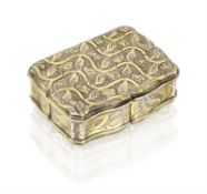 A Louis XV silver-gilt snuff box, makers mark indistinct, 1744/45