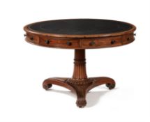 A George IV mahogany drum library table