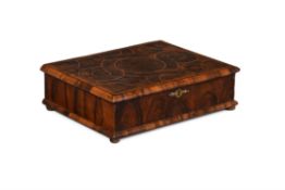 A William & Mary olivewood oyster veneered and walnut lace box, circa 1690