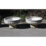 A pair of composition tazza urns