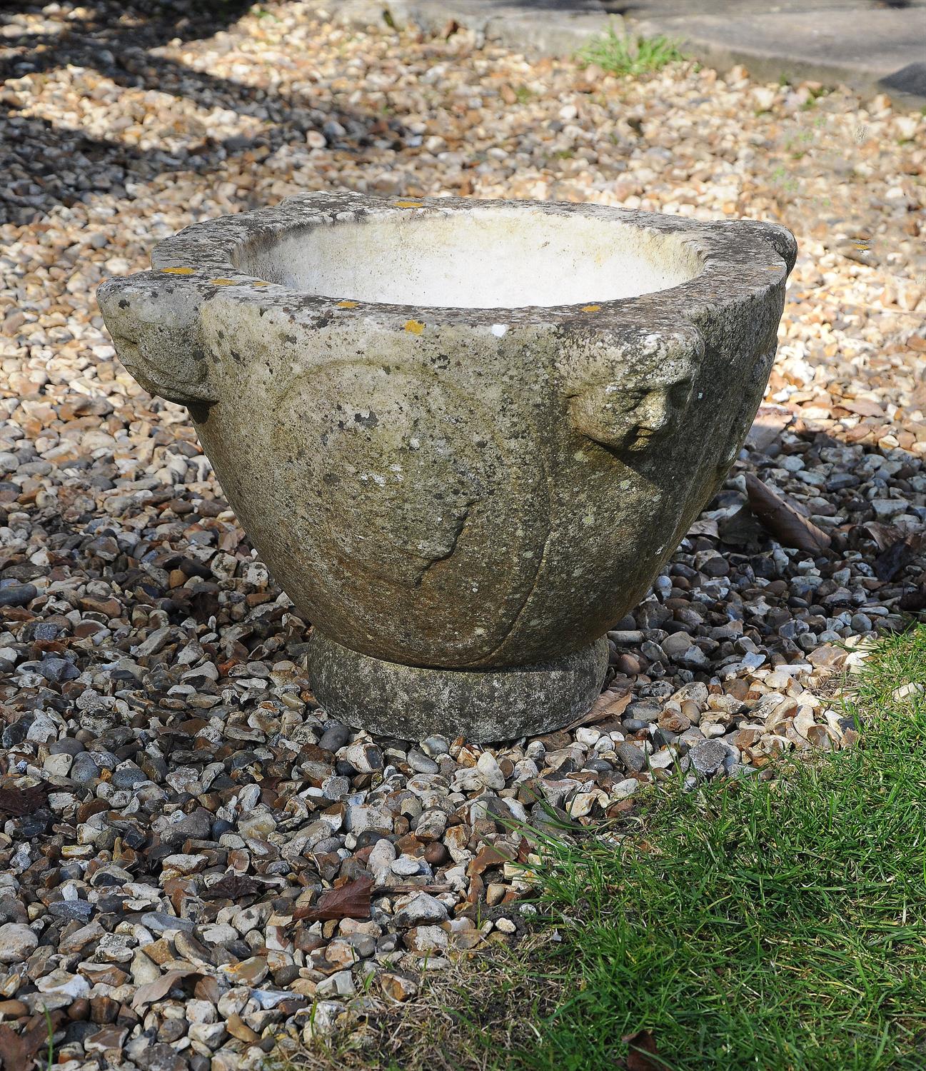 A Continental sculpted white marble mortar