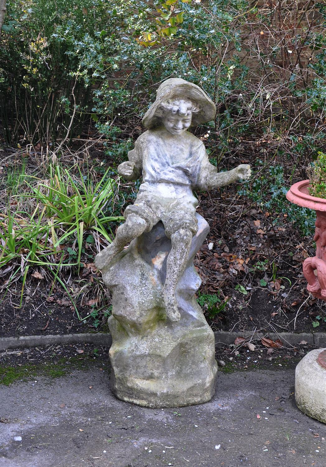 A stone composition model of a shepherd boy