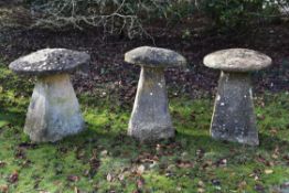 A group of three staddle stones