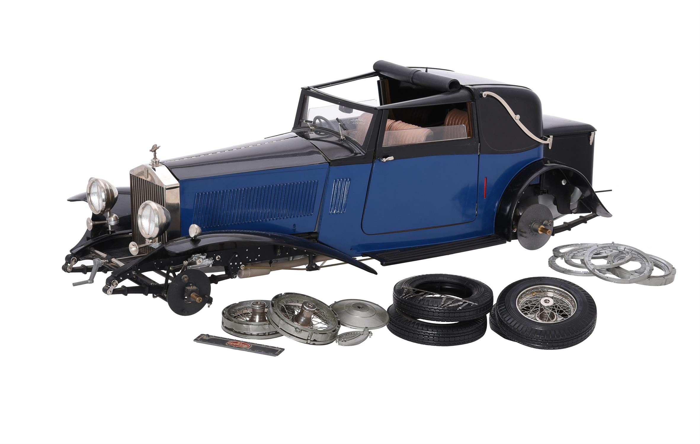 A partly built Pocher model of a Rolls Royce 1932 Phantom II Drop Head Sedanca Coupe