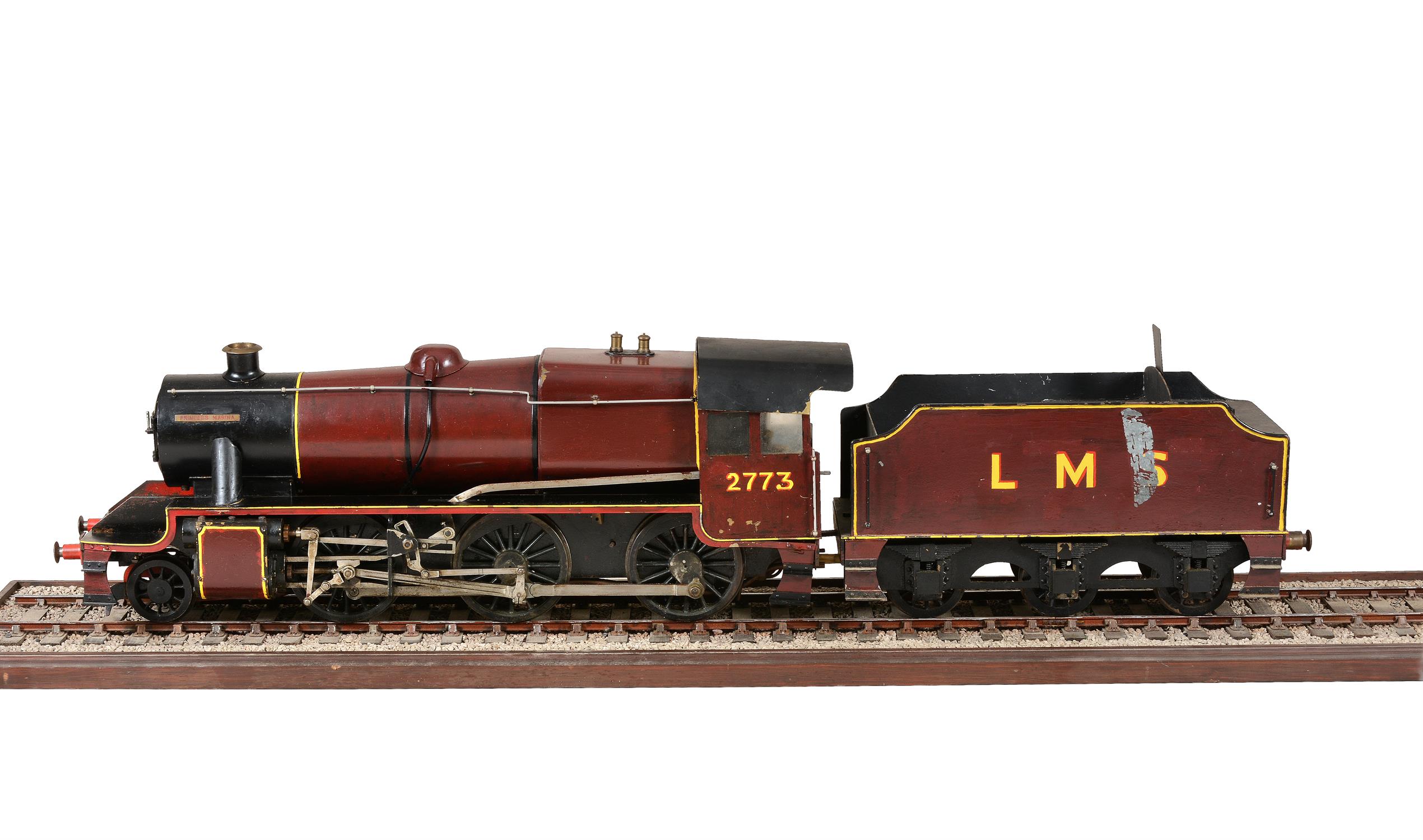 A 5 inch gauge model of a London Midland and Scottish 2-6-0 tender Locomotive No 2773 'Princess Mari
