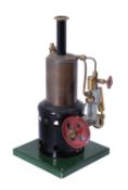 A model of a live steam vertical boiler with oscillating engine