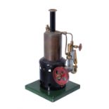 A model of a live steam vertical boiler with oscillating engine