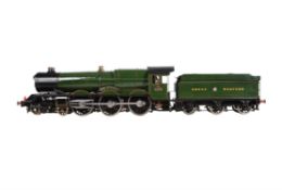 An exhibition 5 inch gauge model of Great Western Railway King class 4-6-0 tender locomotive