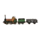 A well engineered model of a 3 1/2 inch gauge 0-4-2 tender locomotive 'Lion' with wagon