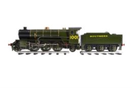 An exhibition standard 3 1/2 inch gauge model of a 2-6-2 Southern Railway tender locomotive No 1001