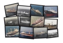 A collection of thirty-three black and white and coloured photographs of ships