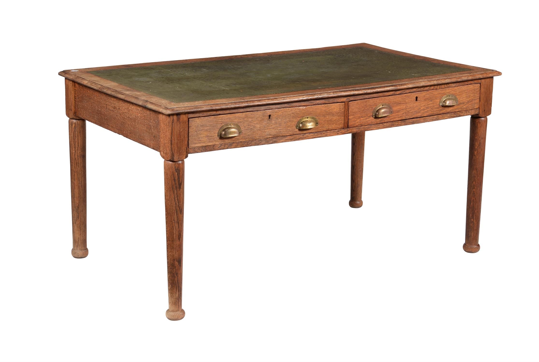 Great Western Railway interest- an oak two drawer writing table