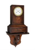 Y A French Louis Philippe rosewood mantel clock and wall bracket