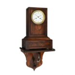 Y A French Louis Philippe rosewood mantel clock and wall bracket