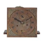 A William and Mary eight-day longcase clock movement with 10 inch dial