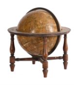 A Regency twelve inch celestial library table globe