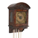 A fine and rare Charles II walnut thirty-hour striking small hooded wall clock with alarm,John Knibb