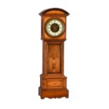 Y An Edwardian inlaid rosewood miniature longcase clock