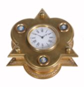 A Victorian gilt table clock in the manner of Thomas Cole