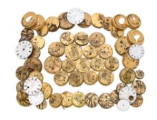 A collection of English lever pocket watch movements