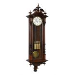 A Viennese walnut grande-sonnerie striking regulator wall clock