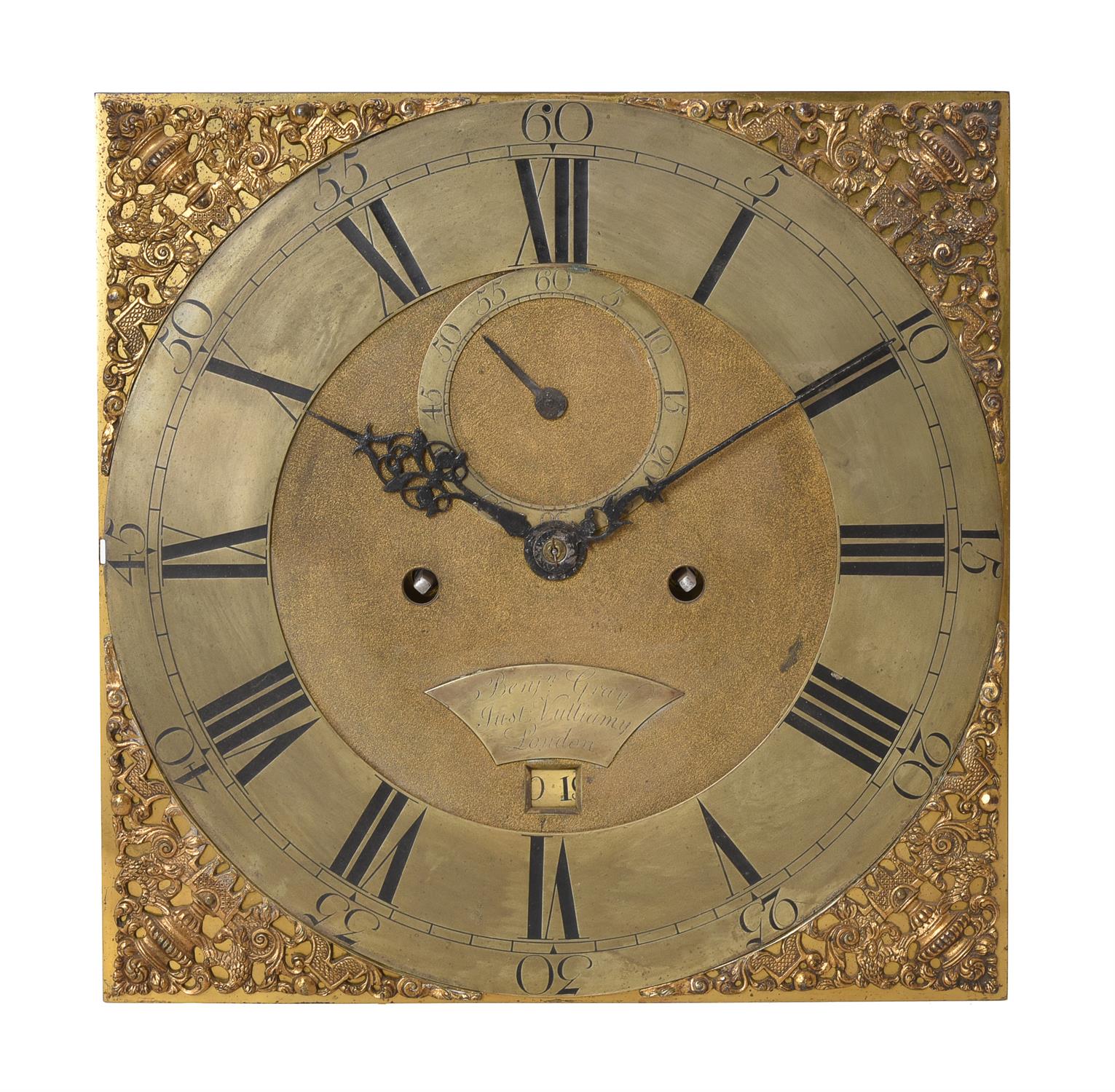 A George III eight-day longcase clock movement and dial