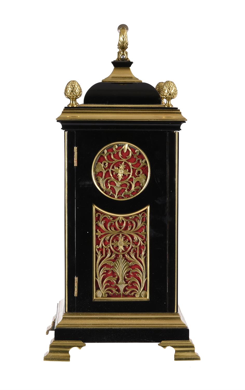 A fine George III brass mounted small ebonised table clock case - Image 3 of 4