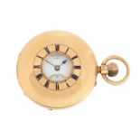 A Victorian 18ct gold keyless half-hunter pocket watch