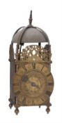 A Charles II brass lantern clock, John Wise