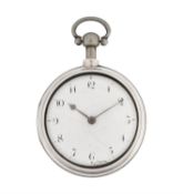 A fine silver pair-cased verge pocket watch