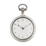 A fine silver pair-cased verge pocket watch