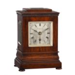 Y A Victorian rosewood small five-glass library mantel timepiece