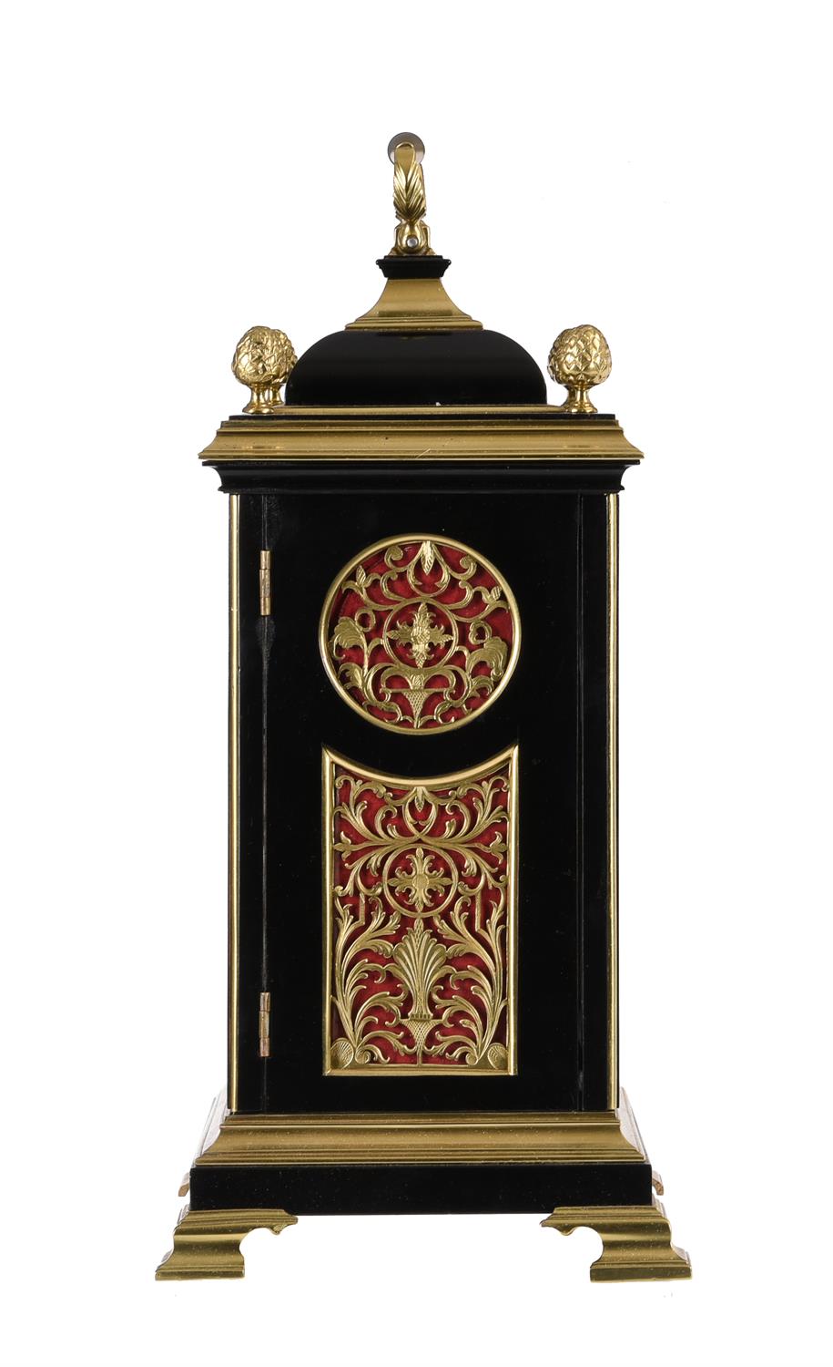 A fine George III brass mounted small ebonised table clock case - Image 2 of 4