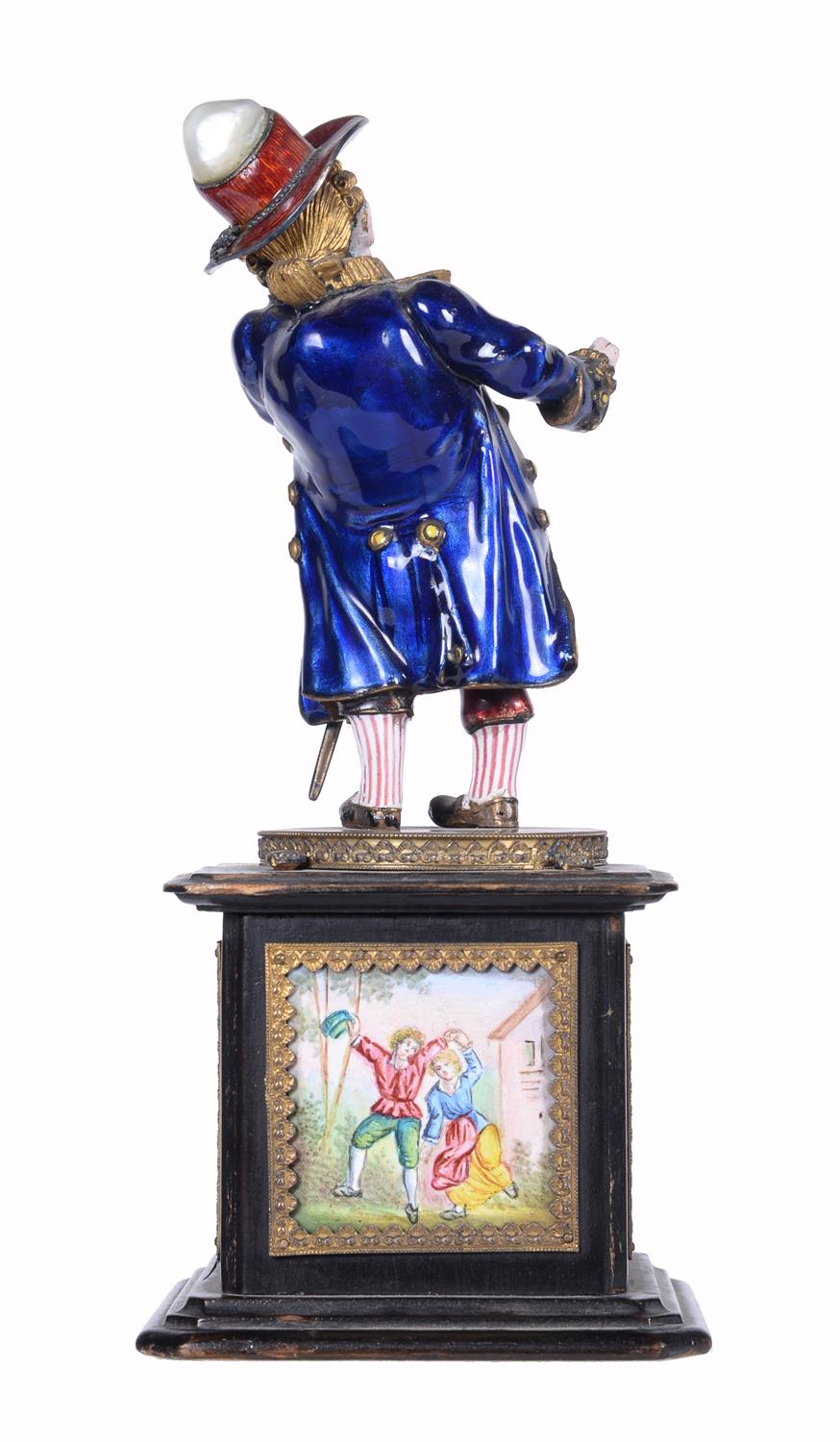 Y An Austrian enamelled timepiece modelled as a violin player - Image 3 of 6