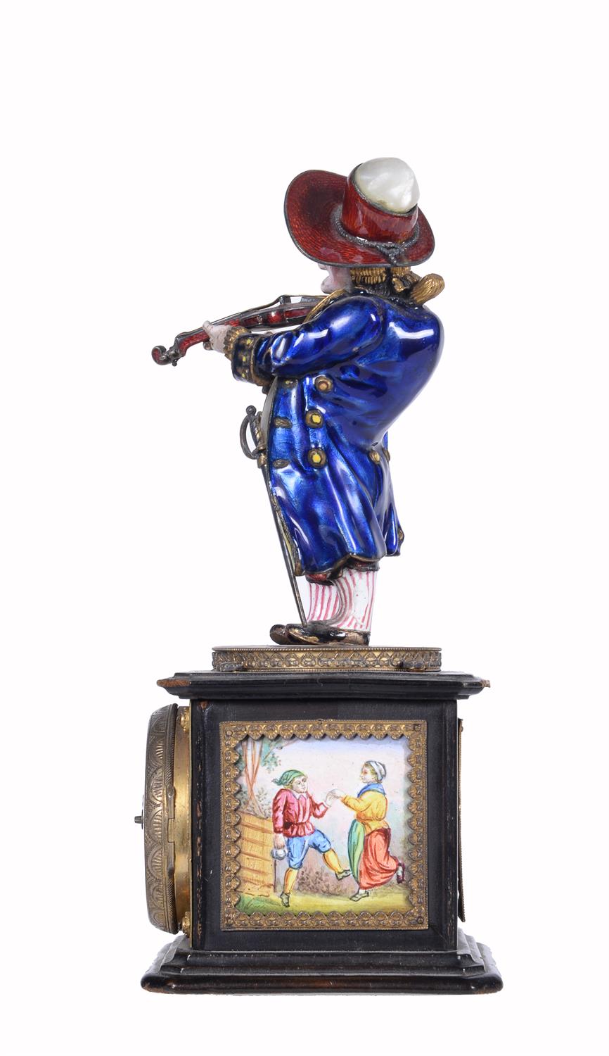 Y An Austrian enamelled timepiece modelled as a violin player - Image 4 of 6
