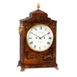 A Regency brass inlaid mahogany bracket clock