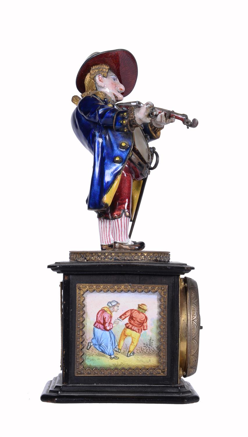Y An Austrian enamelled timepiece modelled as a violin player - Image 2 of 6