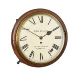 A Victorian mahogany fusee wall dial timepiece