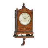 A Regency brass inlaid mahogany quarter-chiming bracket clock