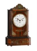 Y An Austrian brass inlaid rosewood grande-sonnerie striking mantel clock
